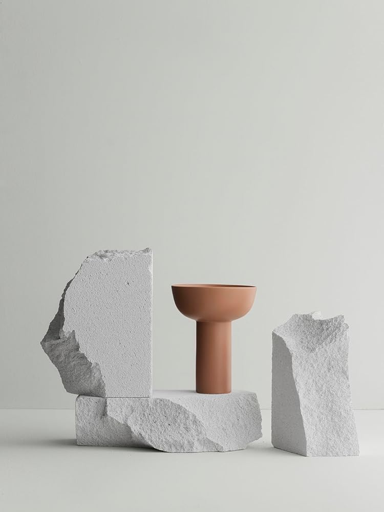 blomus MIYABI Blumenvase aus Steingut, Terracotta, Größe L