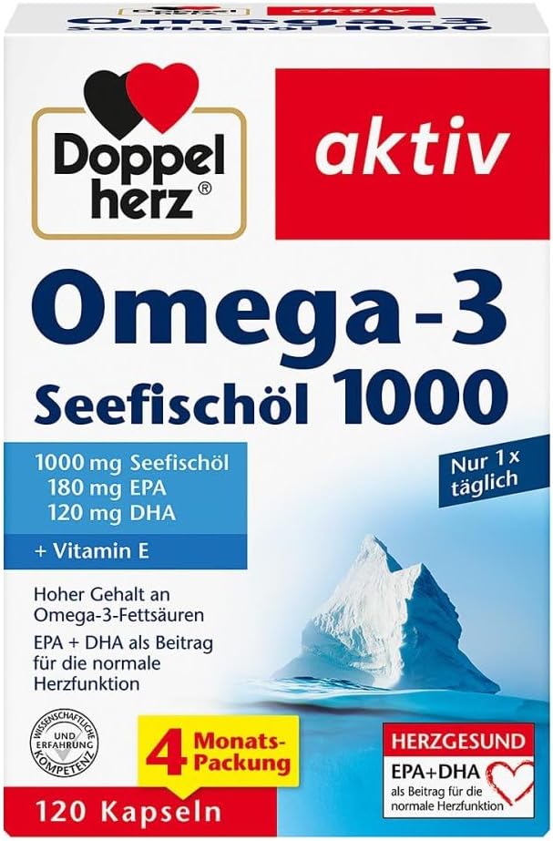 Doppelherz Omega-3 Seefischöl 1000, 120 Kapseln
