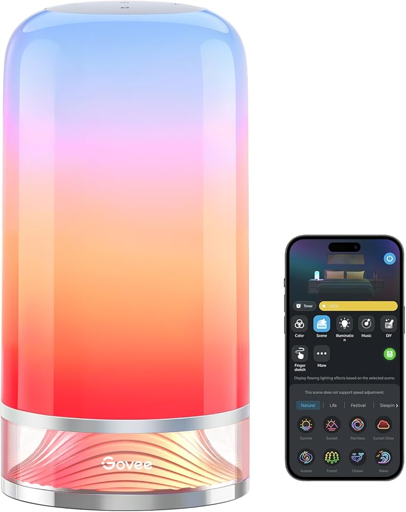 Govee LED Tischlampe RGBICWW, Touch Dimmbar, Matter-kompatibel, 500 lm