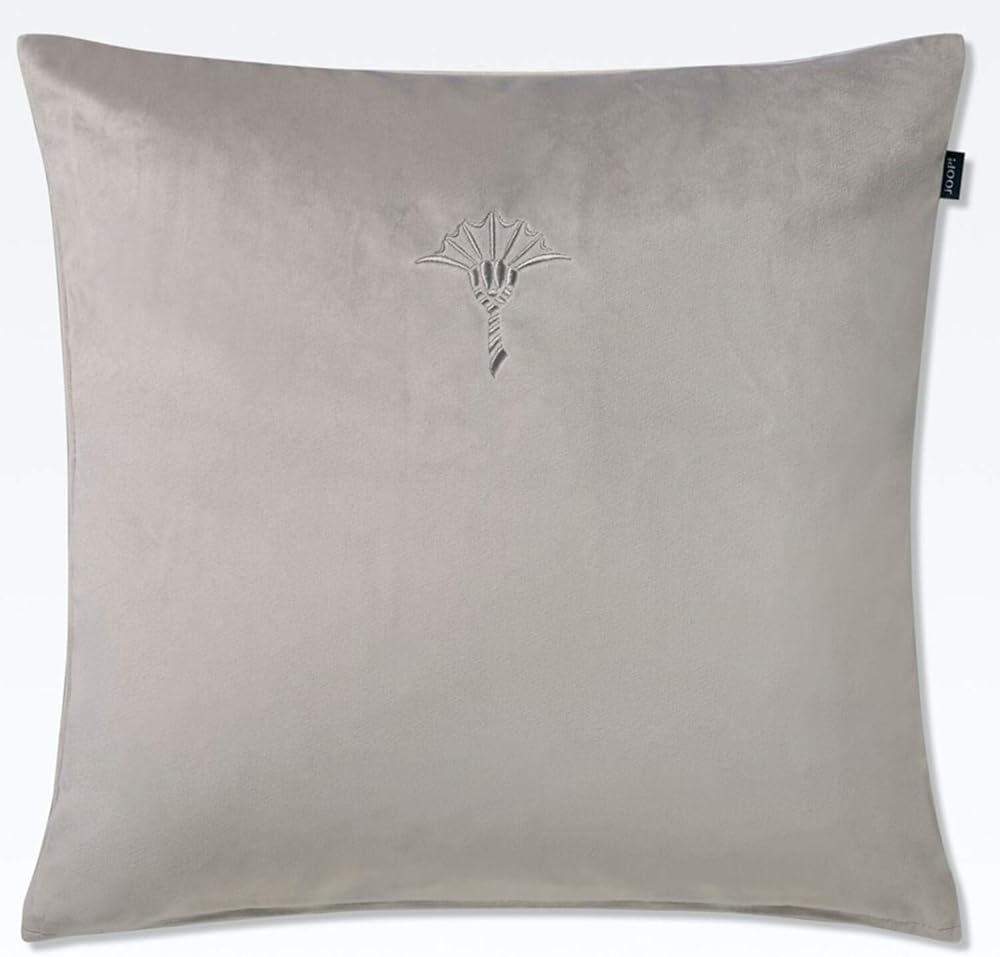 JOOP! Kissenbezug Cozy, Micro-Velvet, Silver Grey, 40x40 cm