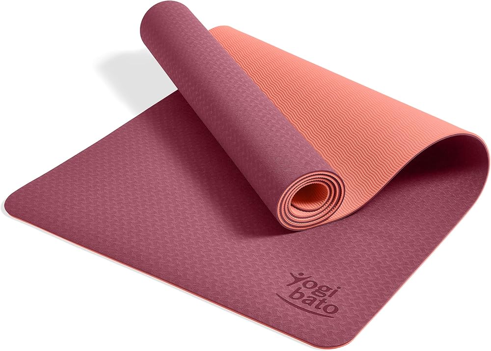 Yogibato Yogamatte TPE, rutschfest mit Trageband, 183 × 61 cm