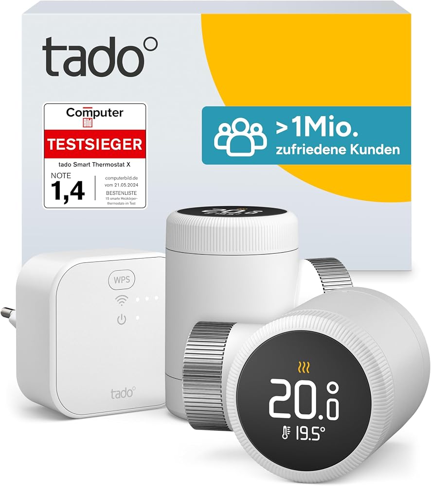 tado° Smartes Heizkörperthermostat X – Starter Kit mit Bridge X